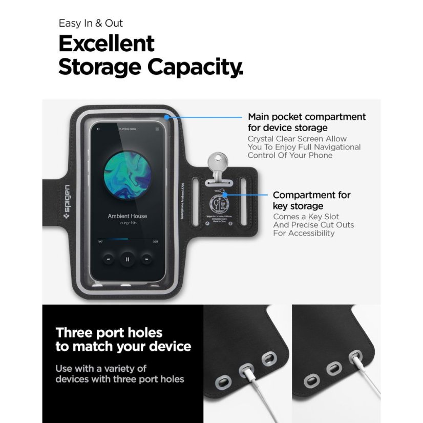 Držiak na ruku Spigen A703 Dynamic Shield Armband Black