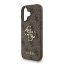 Guess PU 4G Metal Logo Strap zadný kryt pre iPhone 16 Brown