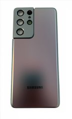 Samsung Galaxy S21 Ultra 5G - Zadný kryt so sklíčkom zadnej kamery - silver (strieborný)  (náhradný diel)