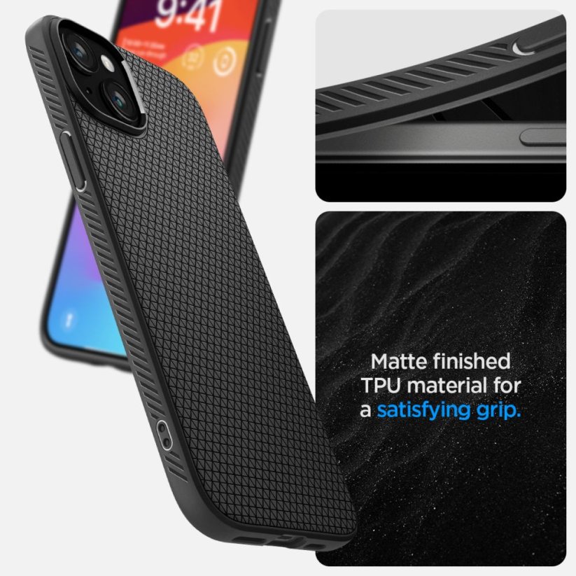 Kryt Spigen Liquid Air iPhone 15 Matte Black