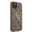 Guess PU 4G Metal Logo zadný kryt pre iPhone 13 Brown