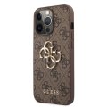 Guess PU 4G Metal Logo zadný kryt pre iPhone 13 Pro Max Brown