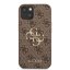 Guess PU 4G Metal Logo zadný kryt pre iPhone 13 Brown