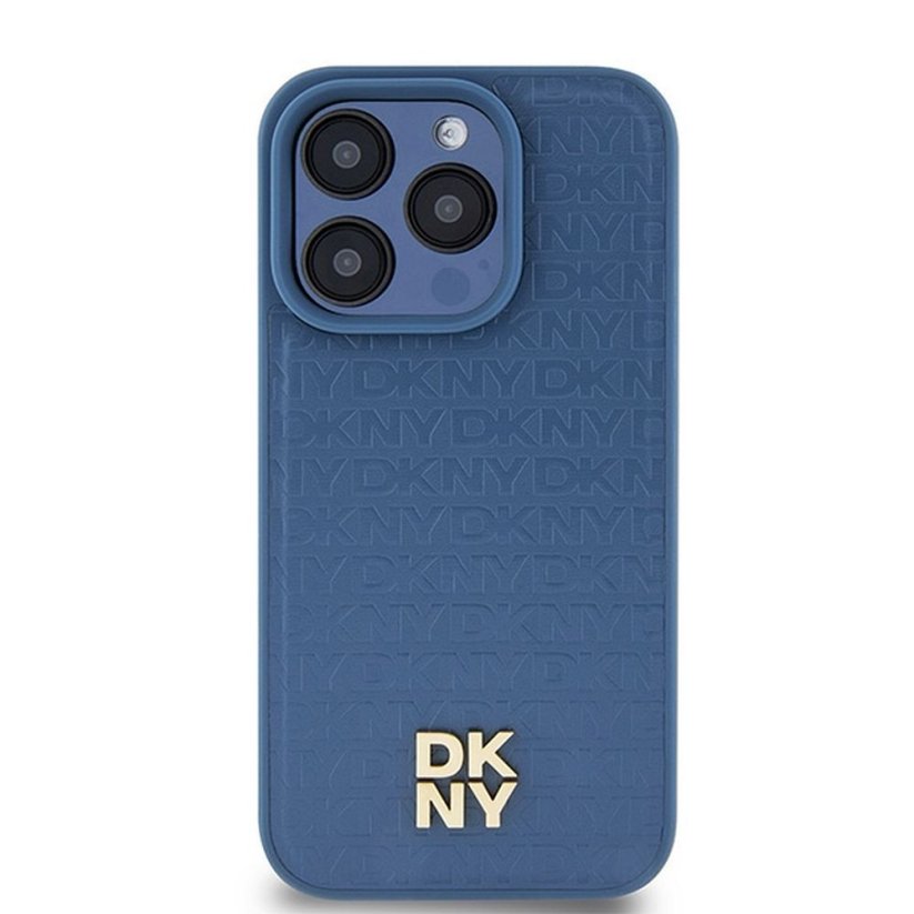 Kryt DKNY Case iPhone 15 Pro s MagSafe Dkhmp15Lpshrpsb (DKNY Hc Magsafe Pu Repeat Pattern W/Stack Logo) Blue