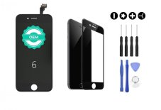 MULTIPACK - Černý LCD displej iPhone 6 + 3D ochranné sklo + sada nářadí