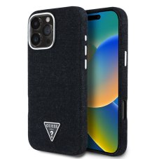 Guess Denim Triangle Logo MagSafe zadný kryt pre iPhone 16 Pro Black Guess Denim Triangle Logo MagSafe zadný kryt pre iPhone 16 Pro Black