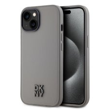 DKNY PU Leather Stack Logo Magsafe zadní kryt pro iPhone 15 Grey