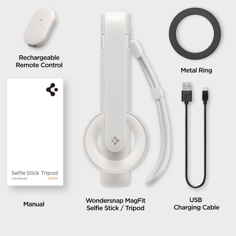 Selfie bot Spigen S571W Magsafe Bluetooth Selfie Stick állvány Dune Beige