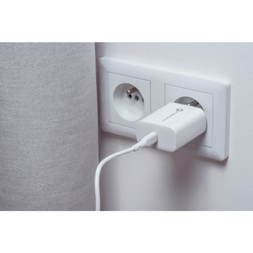 Kábel Phone Charger Forcell F-Energy USB C Qc4.0 Pd 3A 25W + Cable USB C to USB C Tfk-Tc-25Wpd White