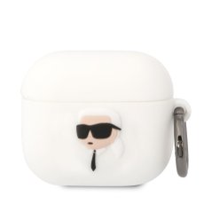 Karl Lagerfeld 3D Logo NFT Karl Head silikónové púzdro pre Airpods 3 White Karl Lagerfeld 3D Logo NFT Karl Head silikónové púzdro pre Airpods 3 White