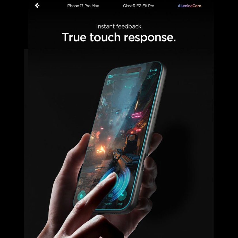 edzett védőüveg Spigen Glas.Tr "Ez Fit Pro Ac" iPhone 16 Pro Max / 17 Pro Max átlátszó