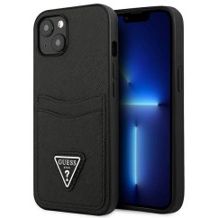 Kryt Original Faceplate Case Guess Guhcp13Spsatpk iPhone 13 mini (Saffiano Double Card Triangle / Black)