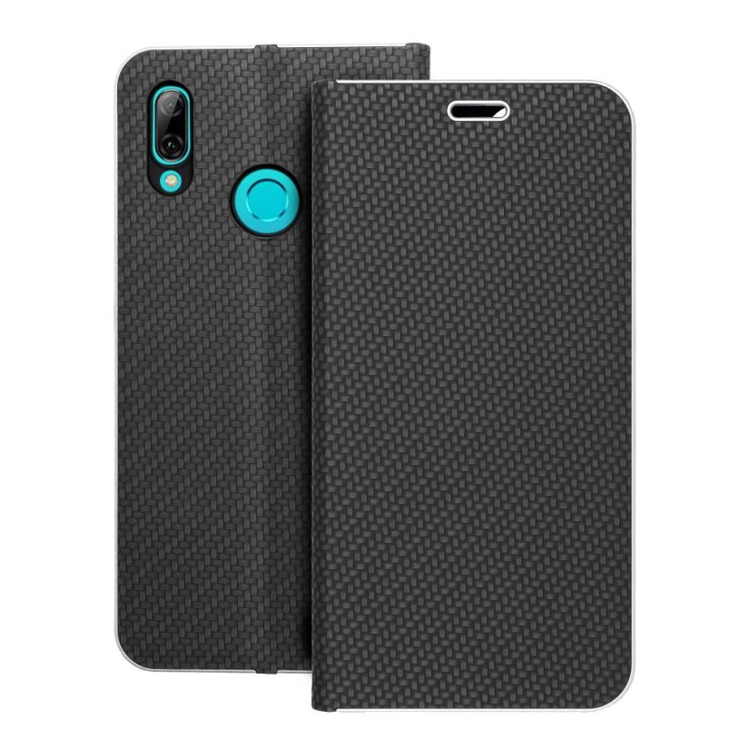Kryt Flip Case Huawei P Smart 2019 Luna Book Carbon Black