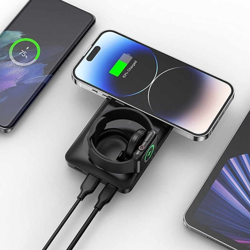 Powerbanka Powerbank s MagSafe Veger Magmulti (W1156) Pd Qc3.0 3A 22,5W 10000 mAh With Wireless Charging Black