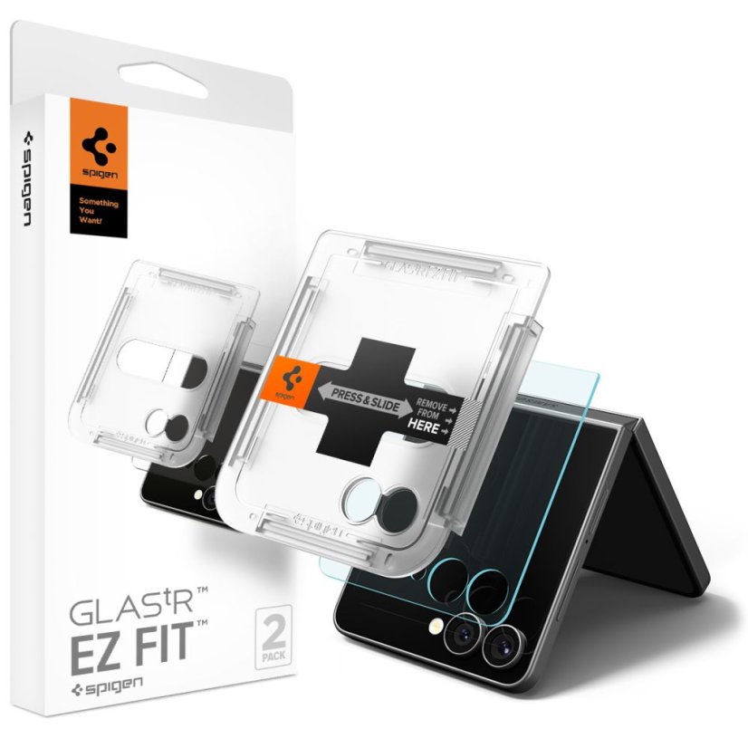 edzett védőüveg Spigen Glas.Tr "Ez Fit" Hd 2-Pack Samsung Galaxy Z Flip 7 átlátszó