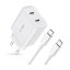 Nabíjačka do siete Tech-Protect C20W 2-Port Network Charger PD 20W + Type-C Cable White