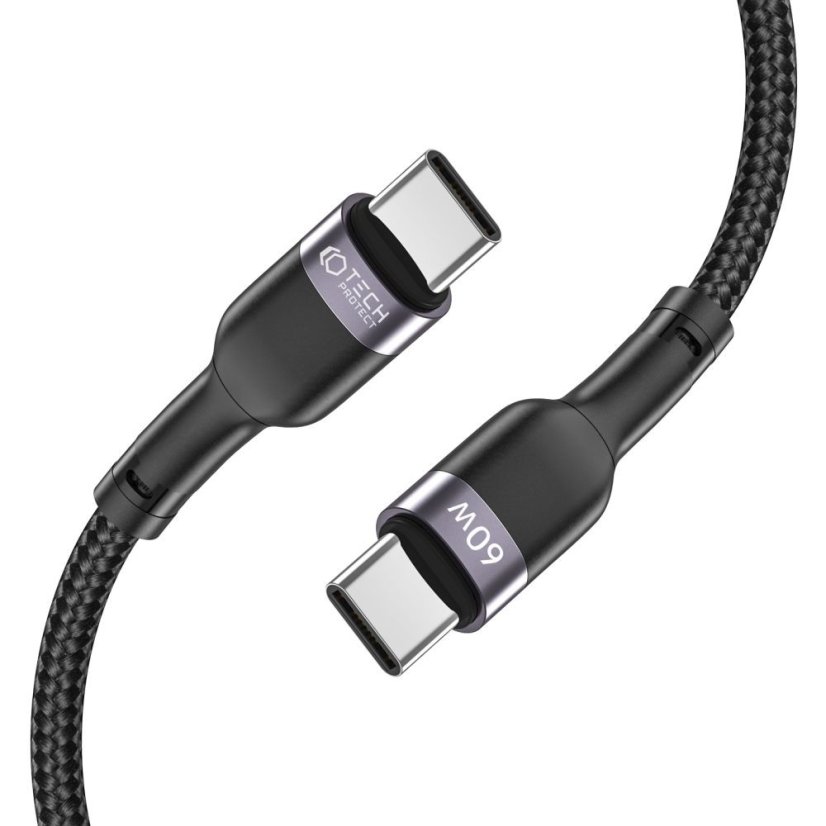 Kábel Tech-Protect Ultraboost Type-C Cable PD60W/3A 25cm Black