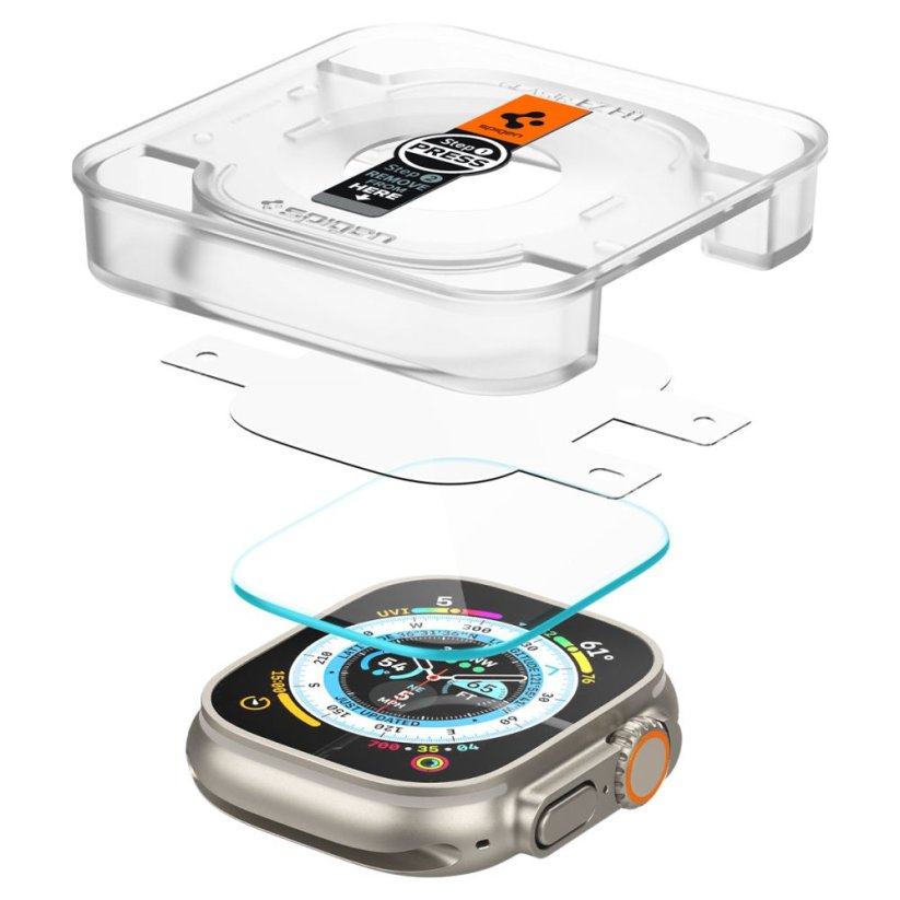 Ochranné tvrdené sklo Spigen Glas.Tr ”Ez Fit” 2-Pack Apple Watch Ultra 1 / 2 (49 mm) Clear