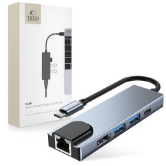 HUB rozbočovač Tech-Protect V3-Hub Adapter 5In1 Grey