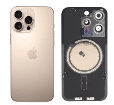 Apple iPhone 16 Pro Max - Náhradné zadné sklo housingu so sklíčkom kamery a MagSafe (Desert Titanium)