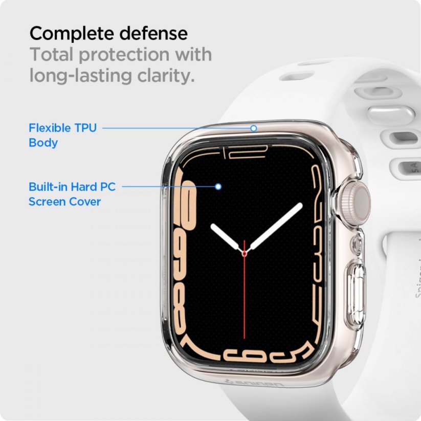 Kryt Spigen Ultra Hybrid V1 Apple Watch 7 / 8 / 9  (45 mm) Crystal Clear