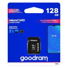 Pamäťová karta Goodram Memory Card Microsd 128Gb 100Mb/S Class 10 Uhs I With Adapter Sd