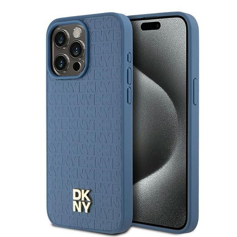 Kryt DKNY Case iPhone 15 Pro Max s MagSafe Dkhmp15Xpshrpsb (DKNY Hc Magsafe Pu Repeat Pattern W/Stack Logo) Blue