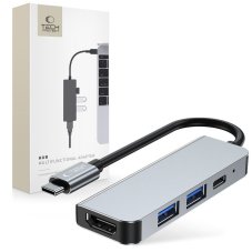 HUB rozbočovač Tech-Protect V2-Hub Adapter 4In1 Grey