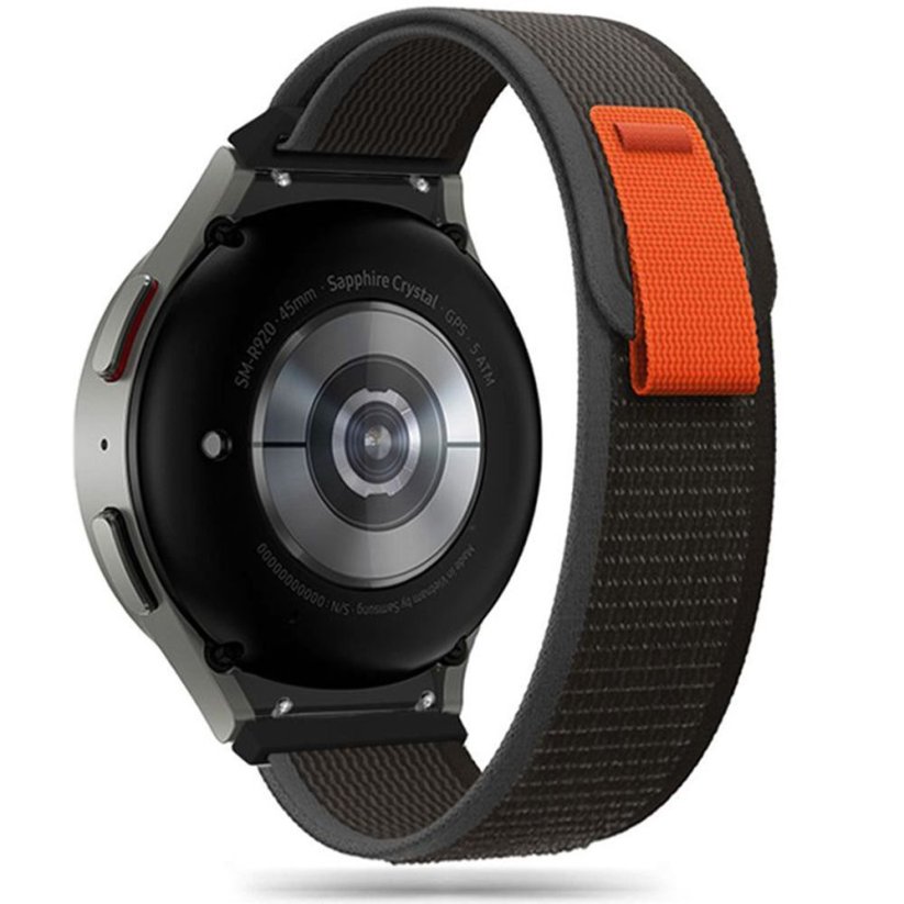 Remienok Tech-Protect Nylon Samsung Galaxy Watch 4 / 5 / 5 Pro / 6 / 7 / FE Black/Orange