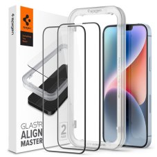 Edzett védőüveg Spigen Alm Glass Fc 2-Pack iPhone 13 / 13 Pro / 14 / 16E / 17E Black