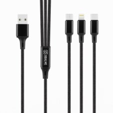 OBAL:ME 3v1 AllConnect Fast Charge USB-A/USB-C, Lightning, Micro-USB kábel 1.2m Black OBAL:ME 3v1 AllConnect Fast Charge USB-A/USB-C, Lightning, Micro-USB kábel 1.2m Black