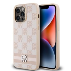 DKNY PU Leather Checkered Pattern and Stripe zadní kryt pro iPhone 15 Pro Max Pink DKNY PU Leather Checkered Pattern and Stripe zadní kryt pro iPhone 15 Pro Max Pink