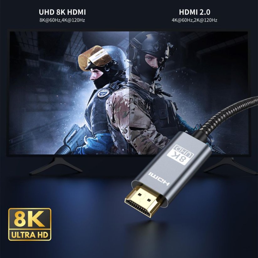 Kábel Tech-Protect Ultraboost Hdmi 2.1 Cable 4K 120Hz / 8K 60Hz 200cm Black