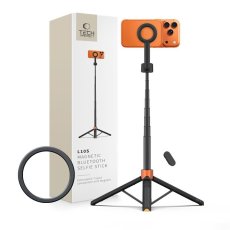 Selfie tyč Tech-Protect L10S Magsafe Bluetooth Selfie Stick Tripod Black/Orange