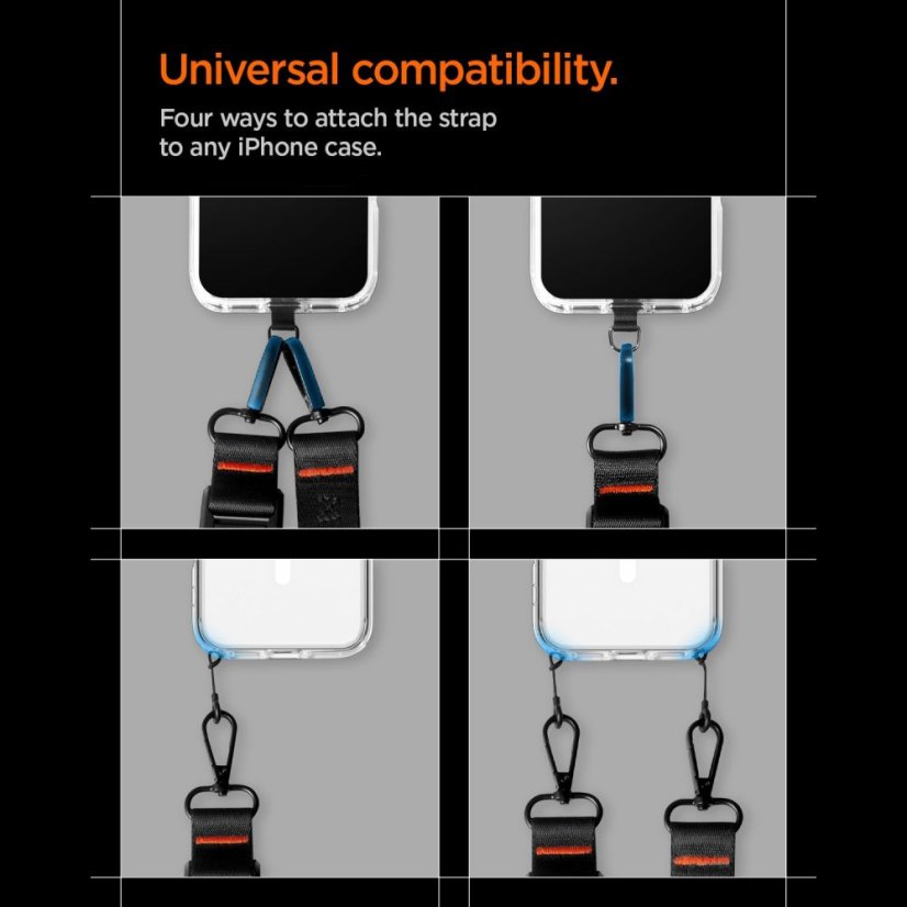 Tok Spigen Da30M univerzális kulcstartó óraszíj Kereszt test Black