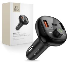 Tech-Protect Cc06 3portová nabíječka do auta PD 72W + vysílač Fm Bluetooth černá Tech-Protect Cc06 3portová nabíječka do auta PD 72W + vysílač Fm Bluetooth černá