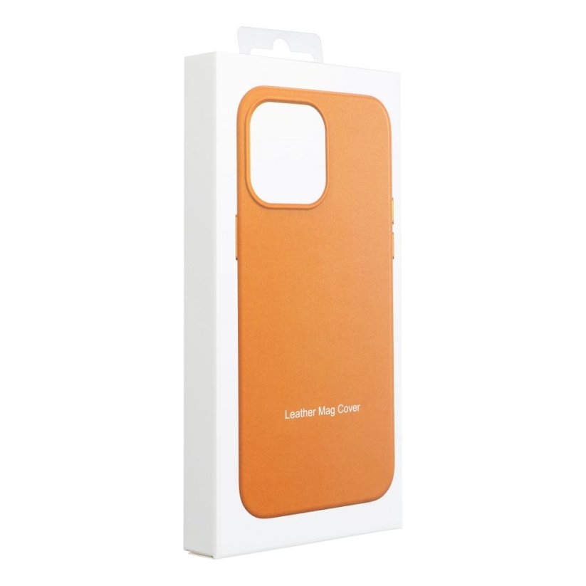 Kryt Leather Mag Cover Case iPhone 15 Plus Orange