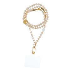 Stone Phone Lanyard, Phone Pendant / Cord Length 82cm (41cm In The Loop) / On Neck - Orange