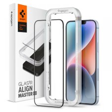Edzett védőüveg Spigen Alm Glass Fc iPhone 13 / 13 Pro / 14 / 16E / 17E Black