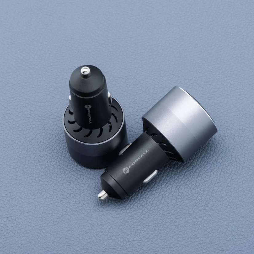 Nabíjačka auta Car Charger Forcell F-Energy Alu 2 X USB C + USB A Qc4.0 Pd Sfc2.0 4,5A 65W Gray