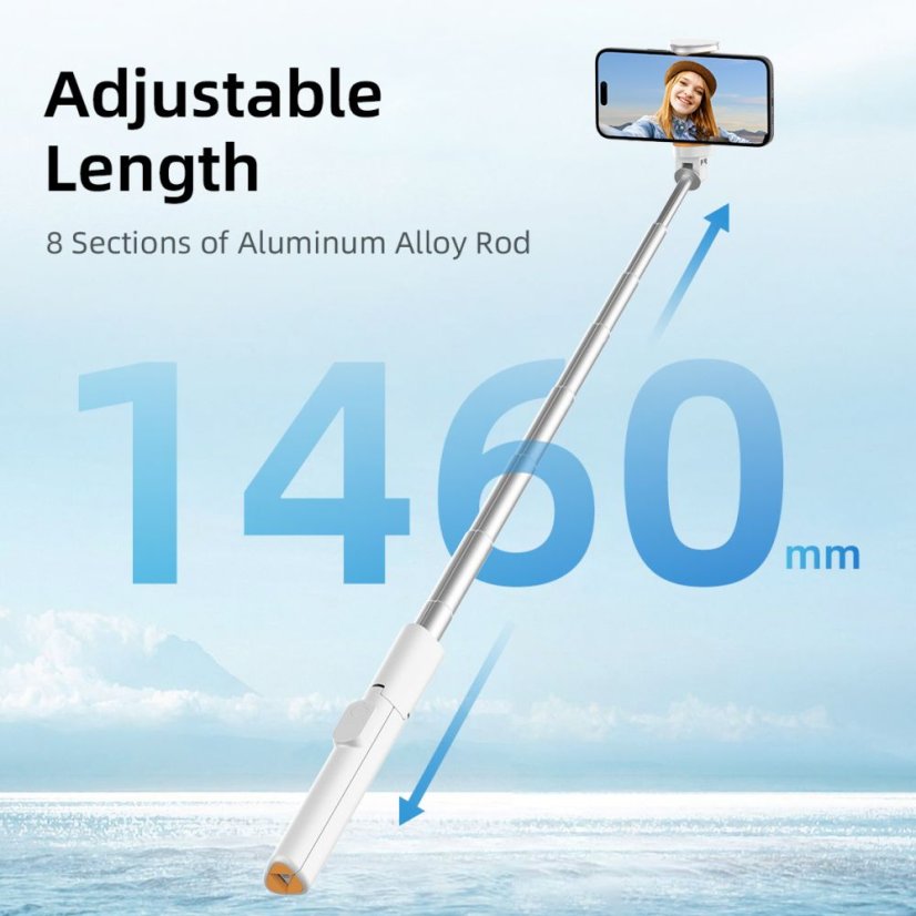 Selfie tyč Tech-Protect L09S Bluetooth Selfie Stick Tripod White
