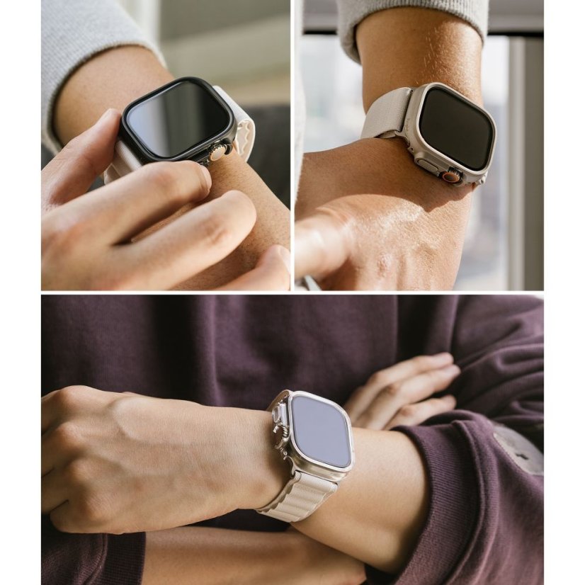 2ks v balení, set krytov Ringke Slim 2-Pack Apple Watch Ultra 1 / 2 (49 mm) Clear & Titanium Grey