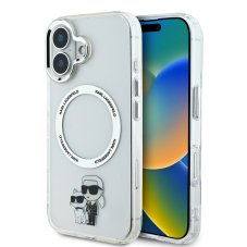 Karl Lagerfeld IML Karl and Choupette MagSafe zadní kryt pro iPhone 16 Plus Transparent