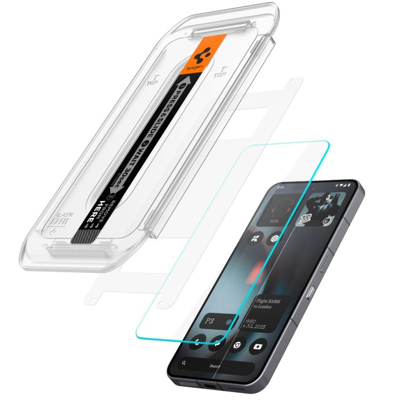 2ks v balení, set ochranných skiel Spigen Glas.Tr ”Ez Fit” 2-Pack Nothing Phone 3 Clear