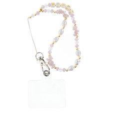 Happy Phone Lanyard, telefon medál / Zsinór hossza 44cm (22cm a hurokban) / Kézben - Lite Pink