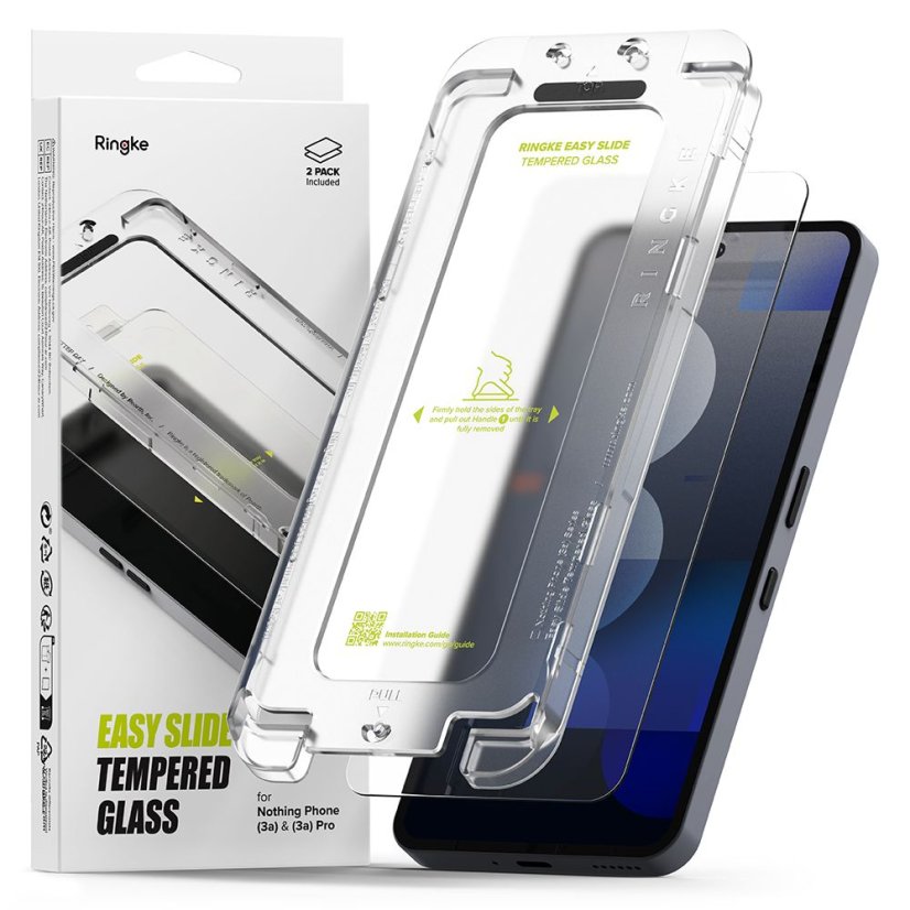 2ks v balení, set ochranných skiel Ringke Easy Slide 2-Pack Nothing Phone 3A / 3A Pro Clear