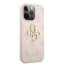 Guess PU 4G Metal Logo zadný kryt pre iPhone 13 Pro Max Pink