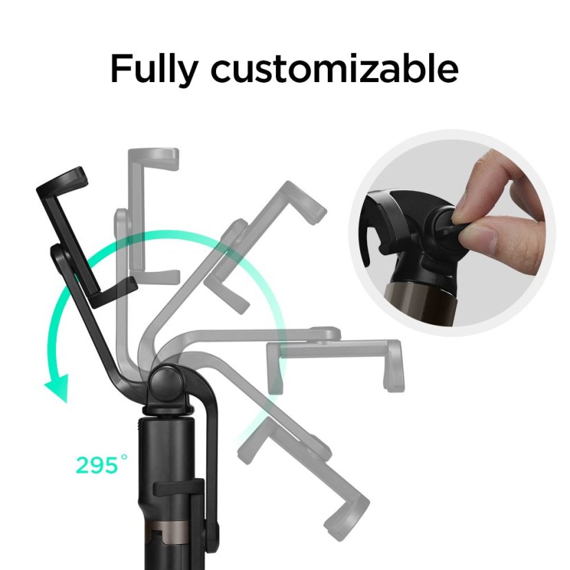 Selfie tyč Spigen S540W Bluetooth Selfie Stick Tripod Black