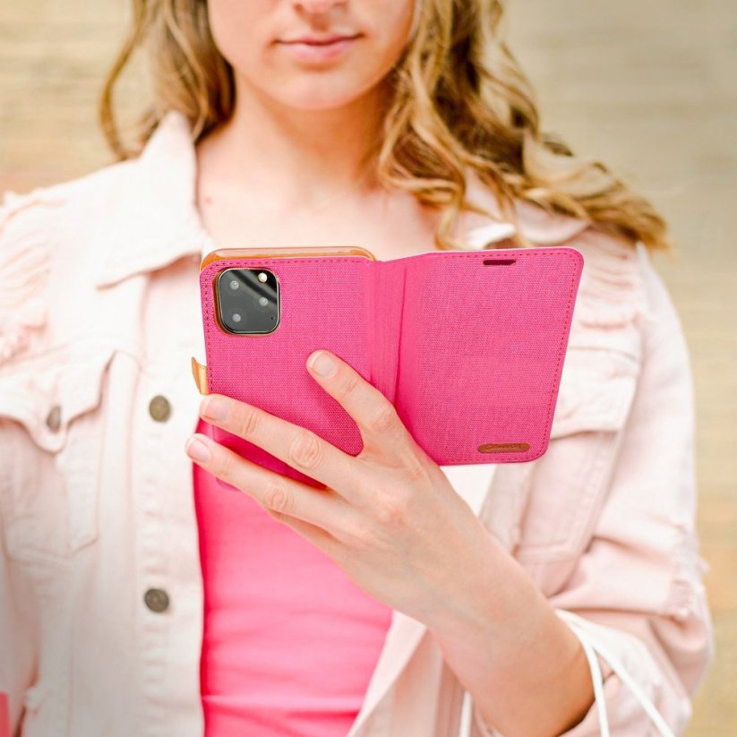 Kryt Canvas Book Case Samsung Galaxy A25 5G Pink