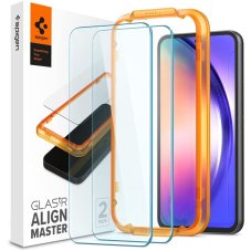 2ks v balení, set ochranných skiel Spigen Alm Glas.Tr 2-Pack Samsung Galaxy A54 5G / S23 FE Clear